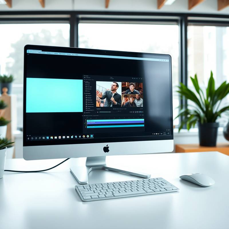 Ein Bildschirm mit einer Videoschnittsoftware.