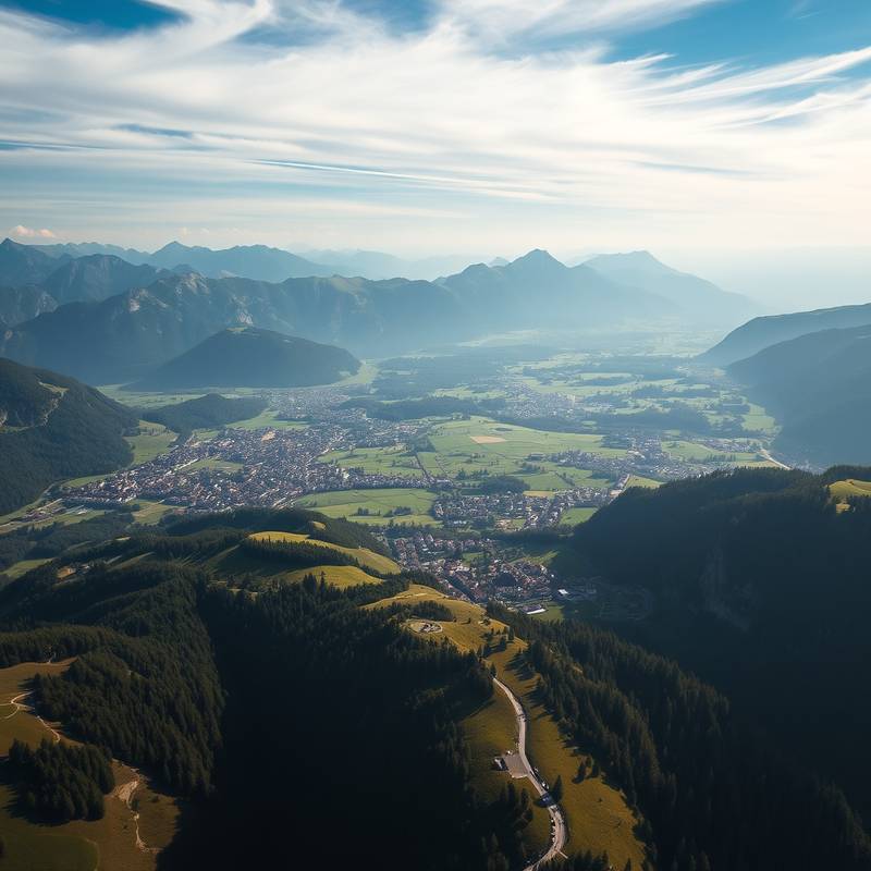 Luftaufnahme einer atemberaubenden Schweizer Landschaft für ein Naturvideo.